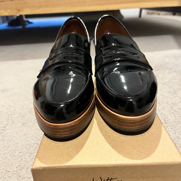 Zazou Boston Black Leather Wedged Loafer size 40/9 - Picture 4 of 4